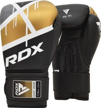 Боксерські рукавиці RDX BOXING GLOVES BGR-F7 чорний, золотий Уні 10 унцій BGR-F7BGL фото