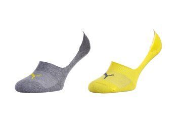 Шкарпетки Puma FOOTIE 2P UNISEX сірий-жовтий Уні 39-42 141011001-003 фото