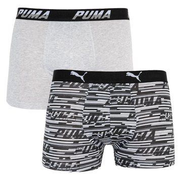 Труси-боксери Puma LOGO AOP BOXER 2P сірий, білий, чорний Чол M 501003001-200 фото