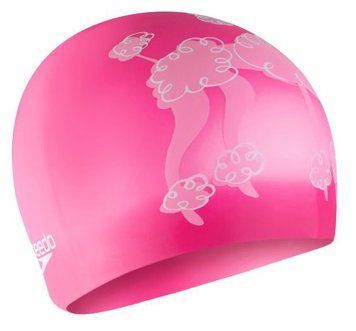 Шапка для плавання Speedo SLOGAN PRT CAP JU/JF/JM рожевий, білий Діт OSFM 8-0838616719 фото